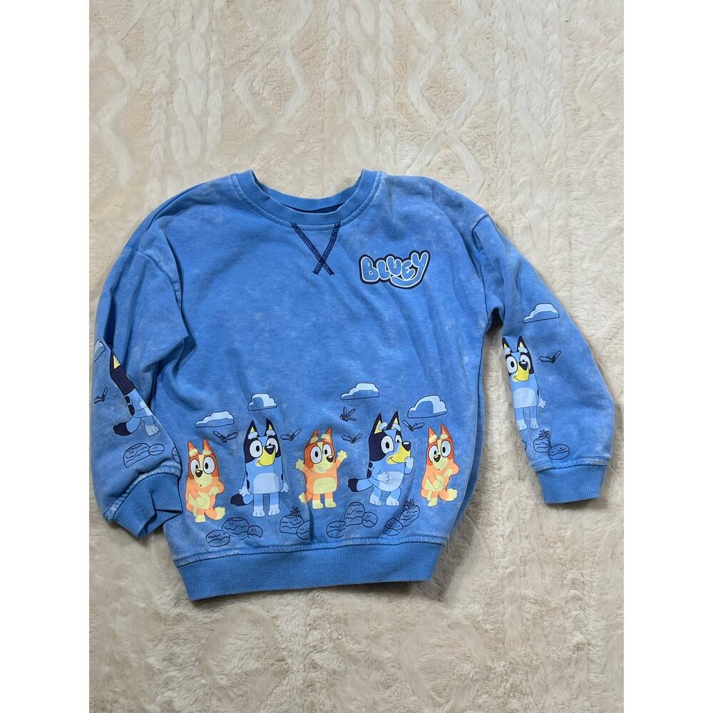 Bluey Girls Oversized Sweatshirt 5T Blue Pullover EUC